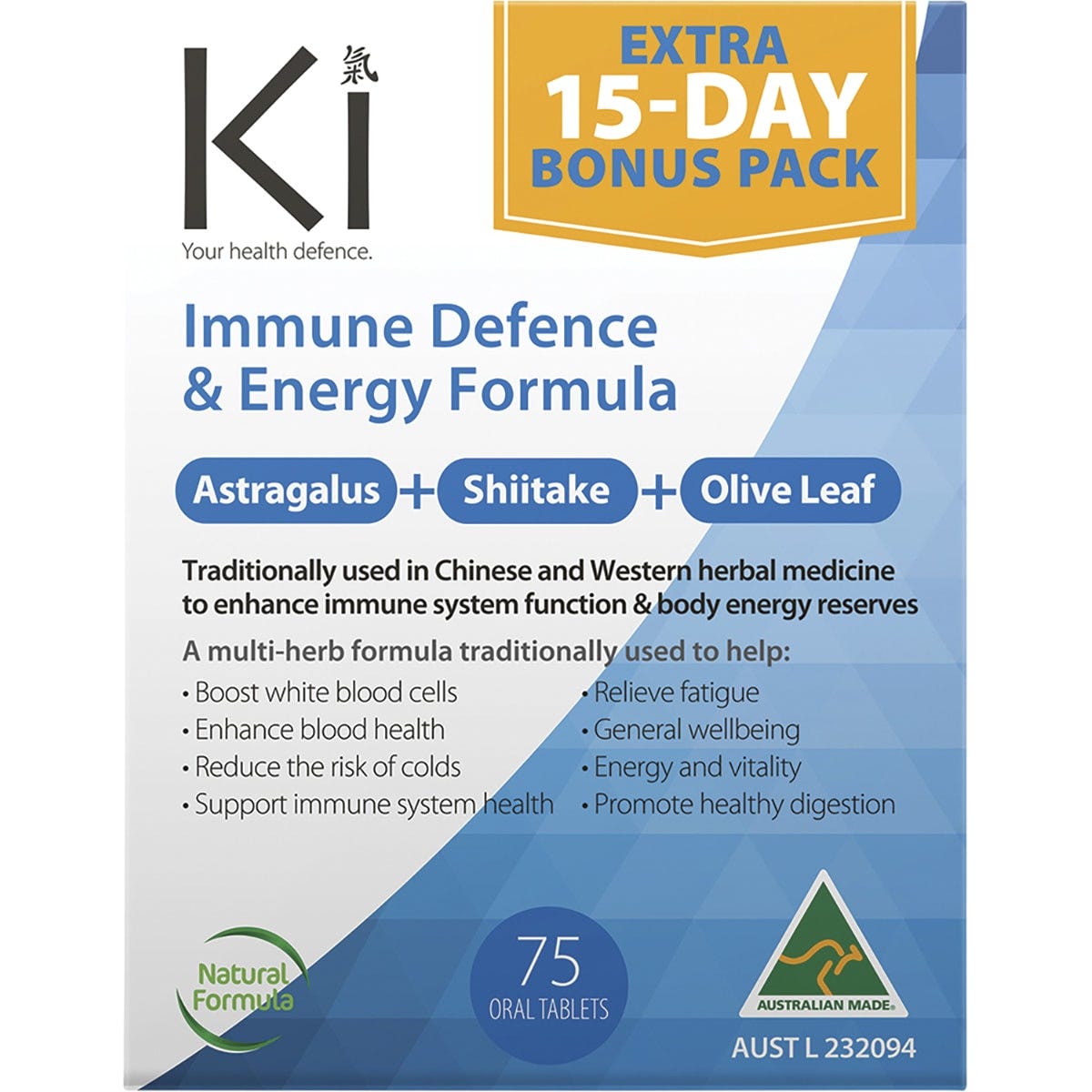 Ki Immune Defence & Energy 75 Tabs