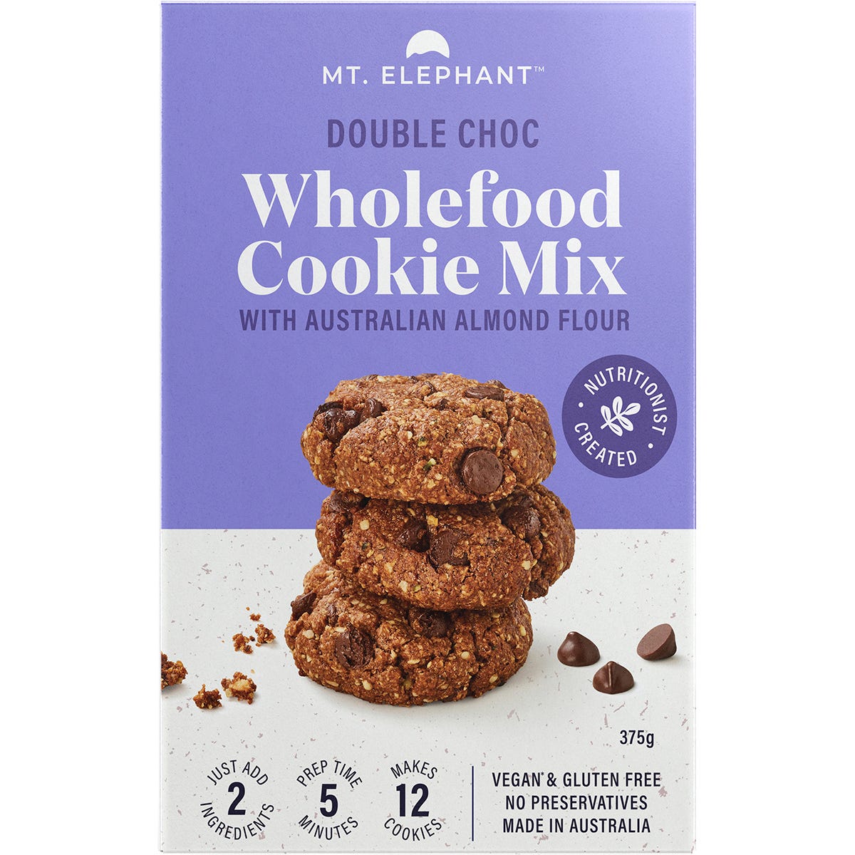 Wholefood Cookie Mix Double Choc 5x375g