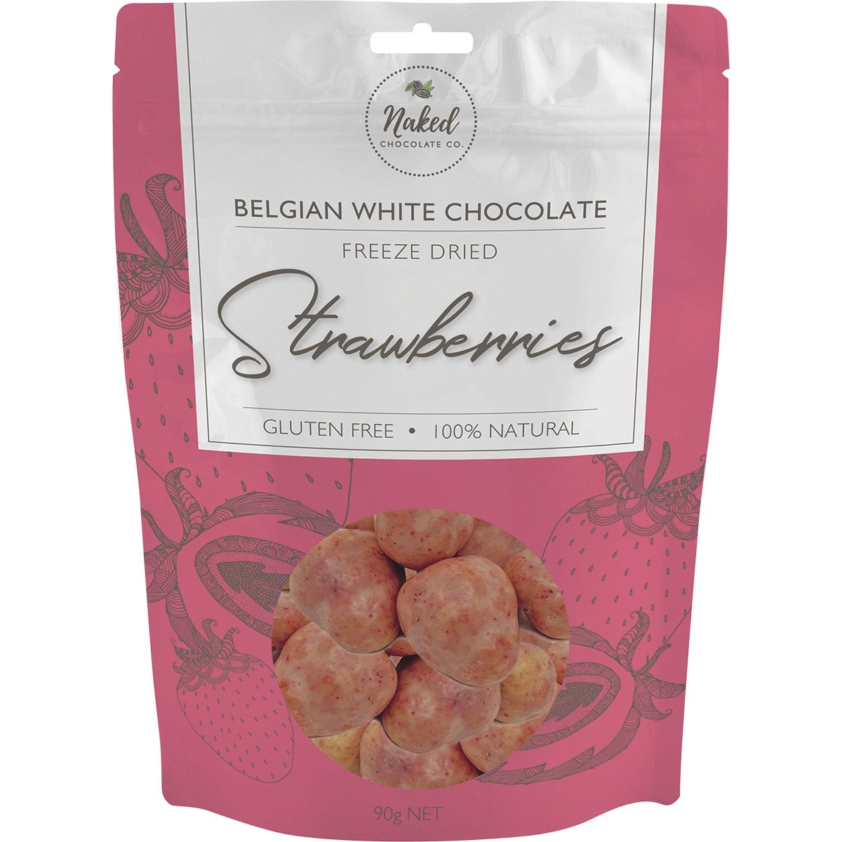 Freeze Dried Strawberries White Chocolate 90g
