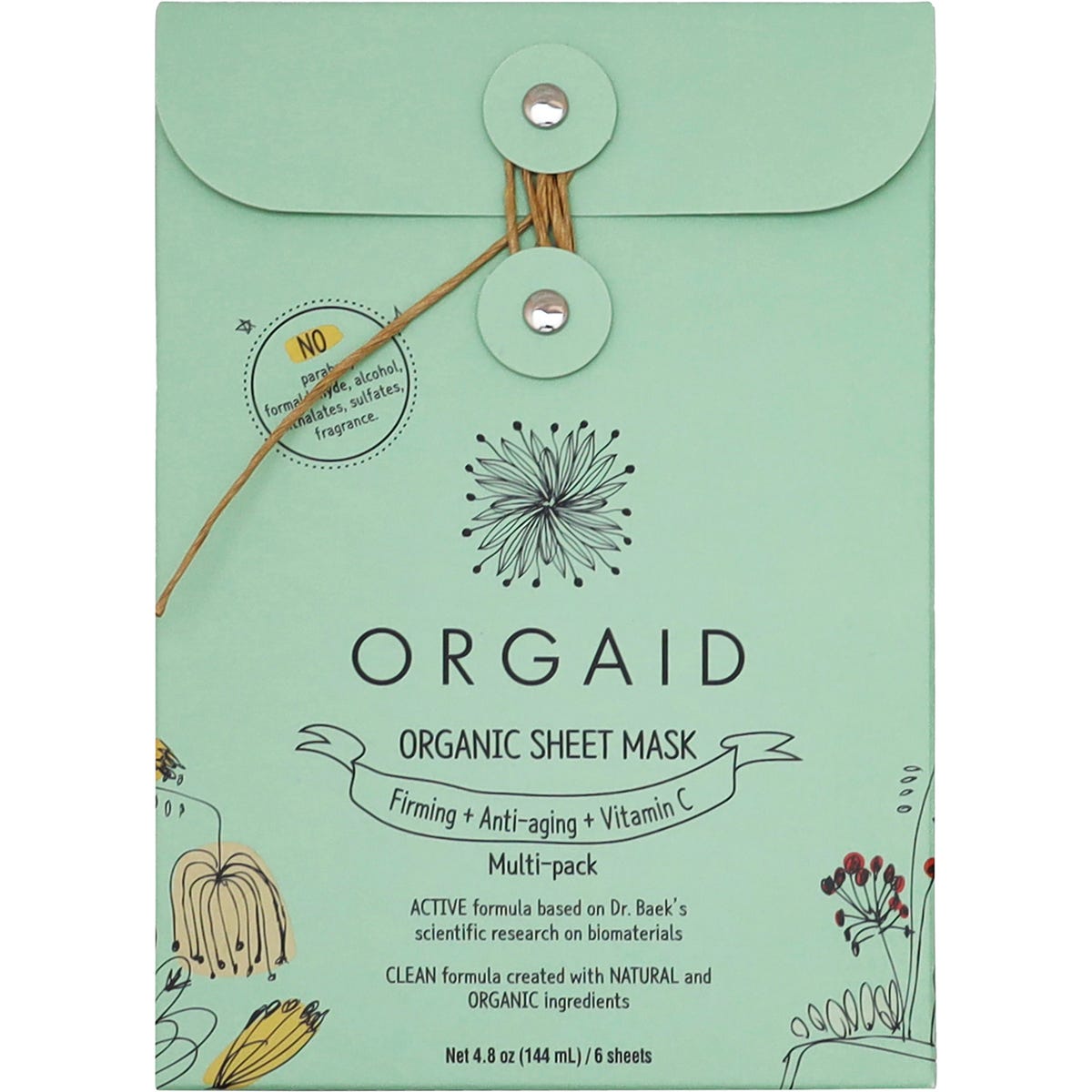 Organic Sheet Mask Firming, Anti-Aging + Vitamin C 6x24ml