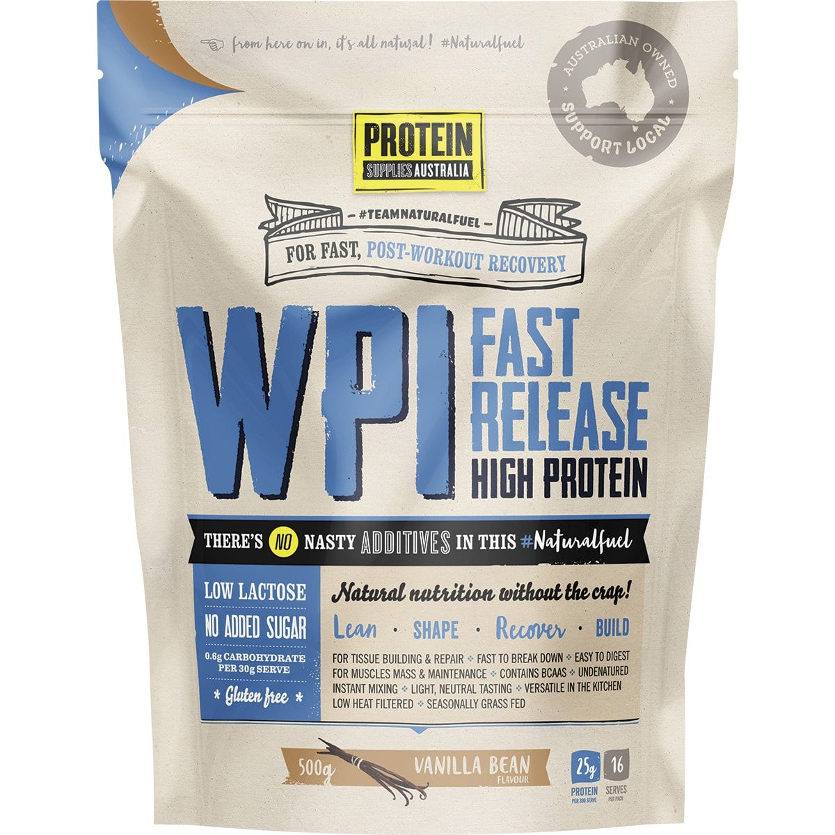 WPI Whey Protein Isolate Vanilla Bean 500g