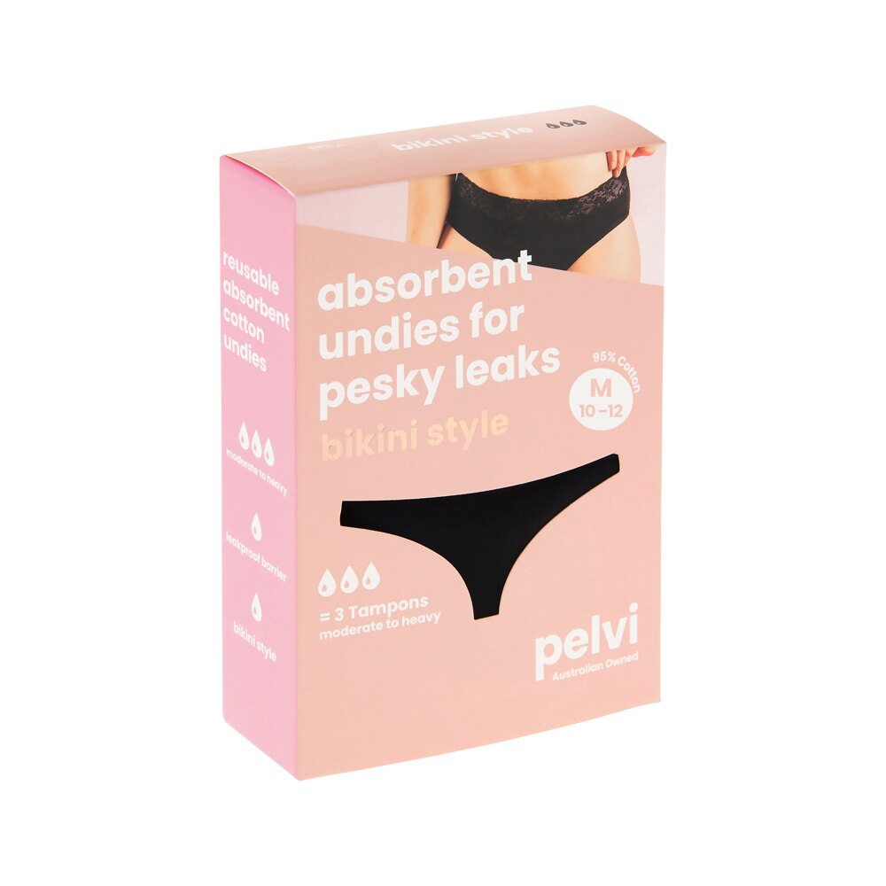 Pelvi Underwear Leakproof Bikini Black M