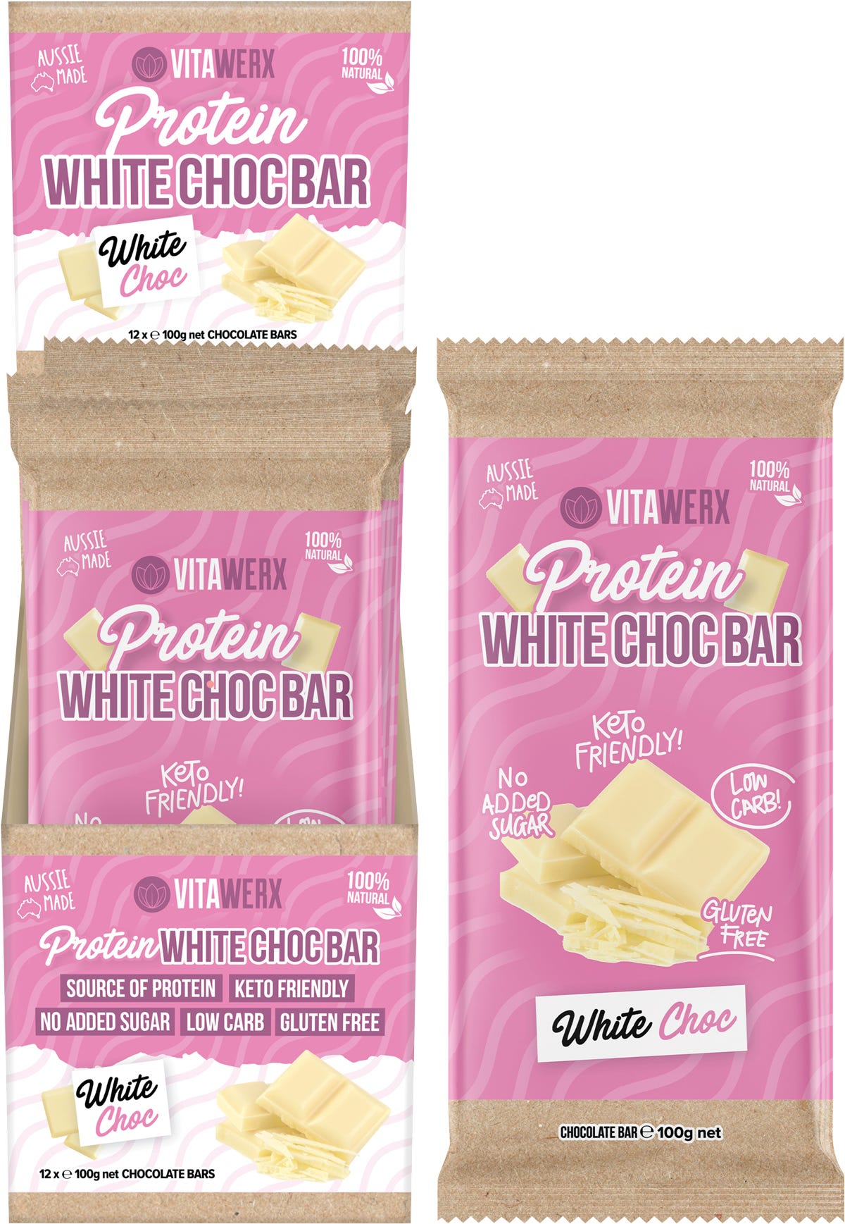 Protein White Chocolate Bar 12x100g