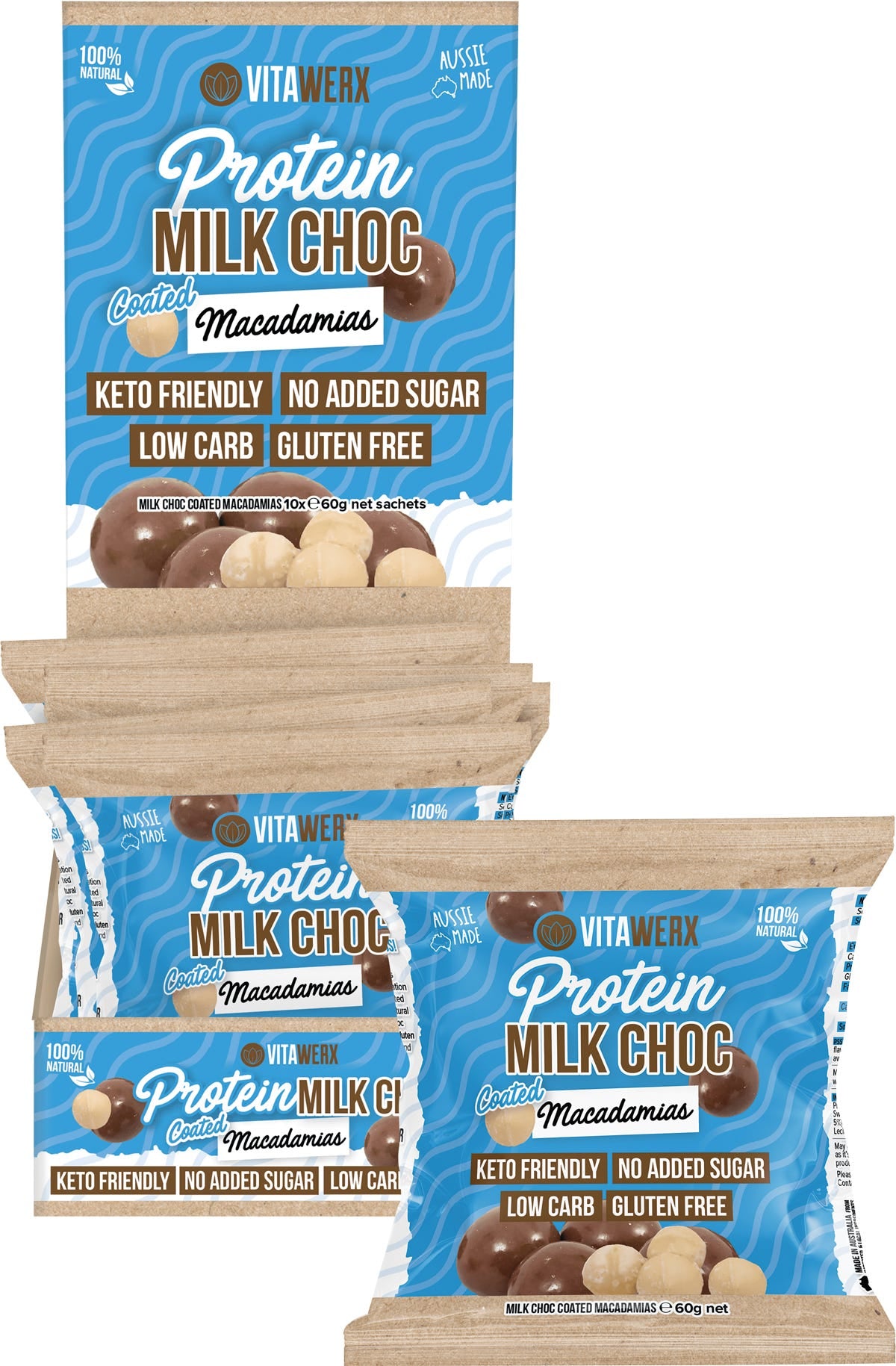 Protein Milk Chocolate Coated Macadamias 10x60g