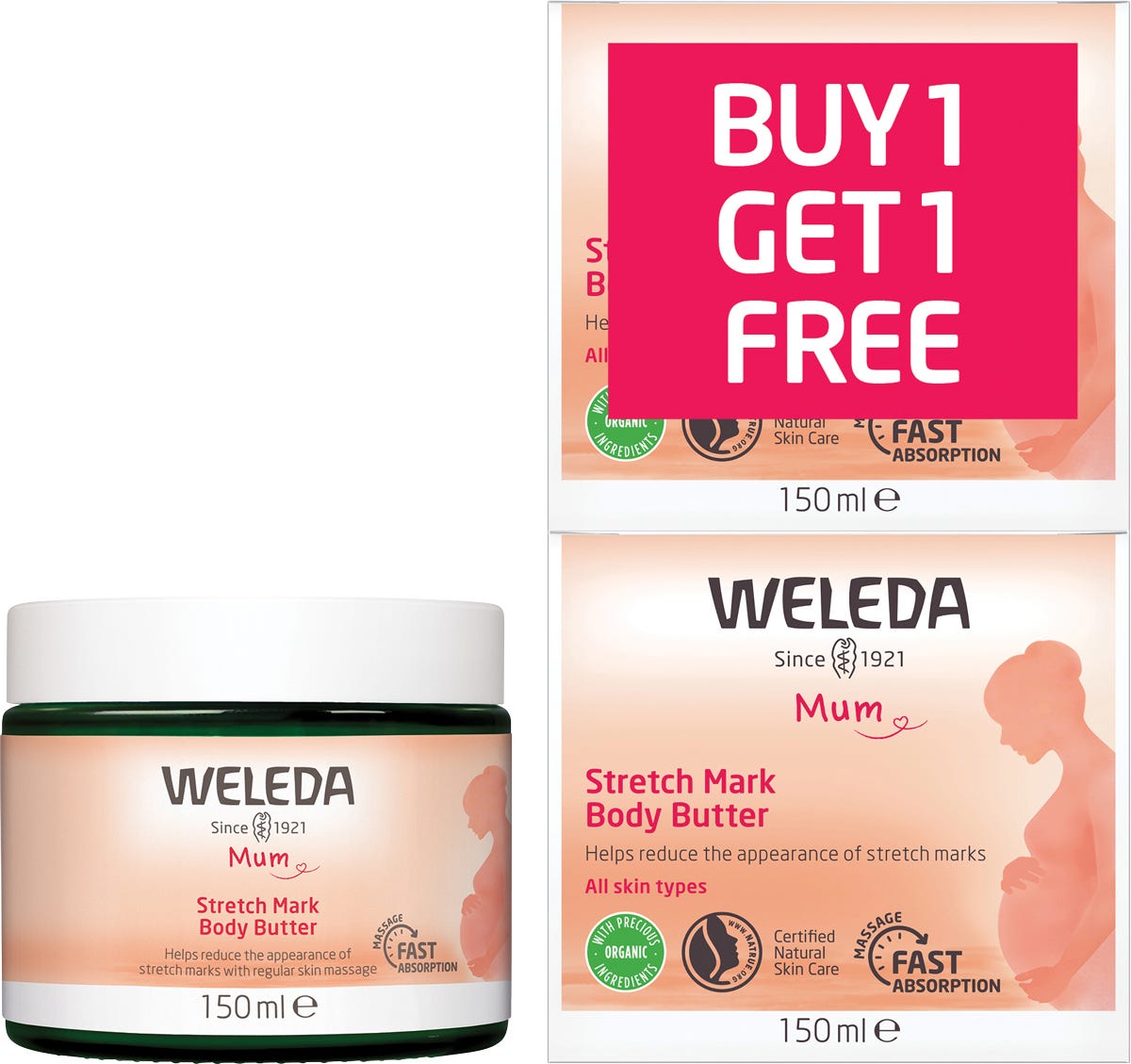 Stretch Mark Body Butter Mum - Pack 2x150ml