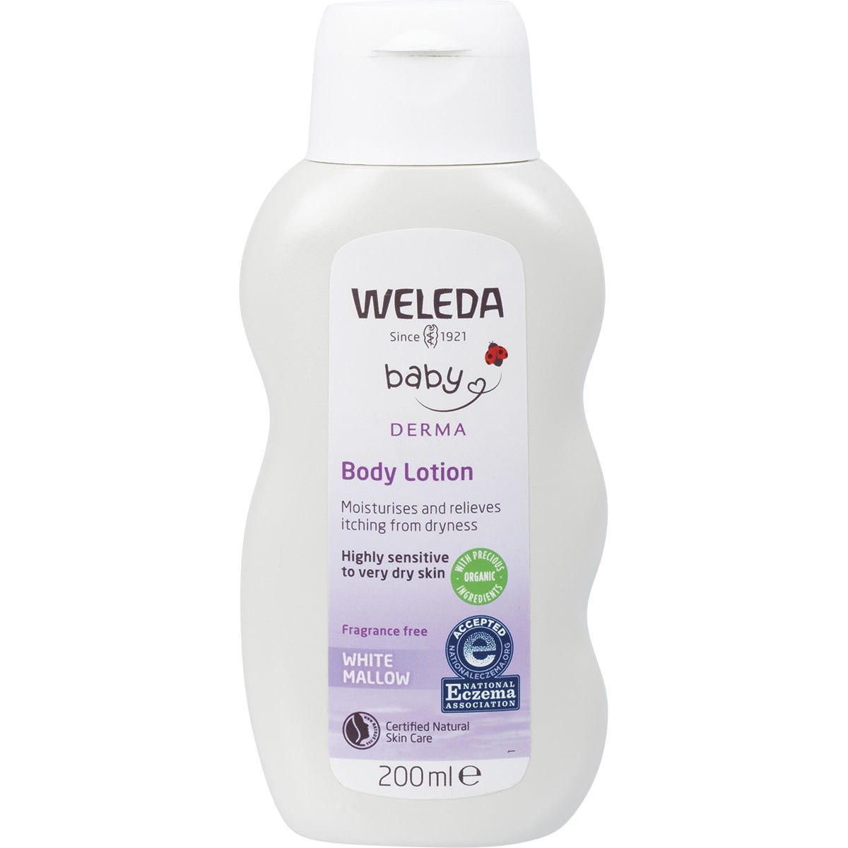 White Mallow Body Lotion Baby Derma Fragrance Free 200ml