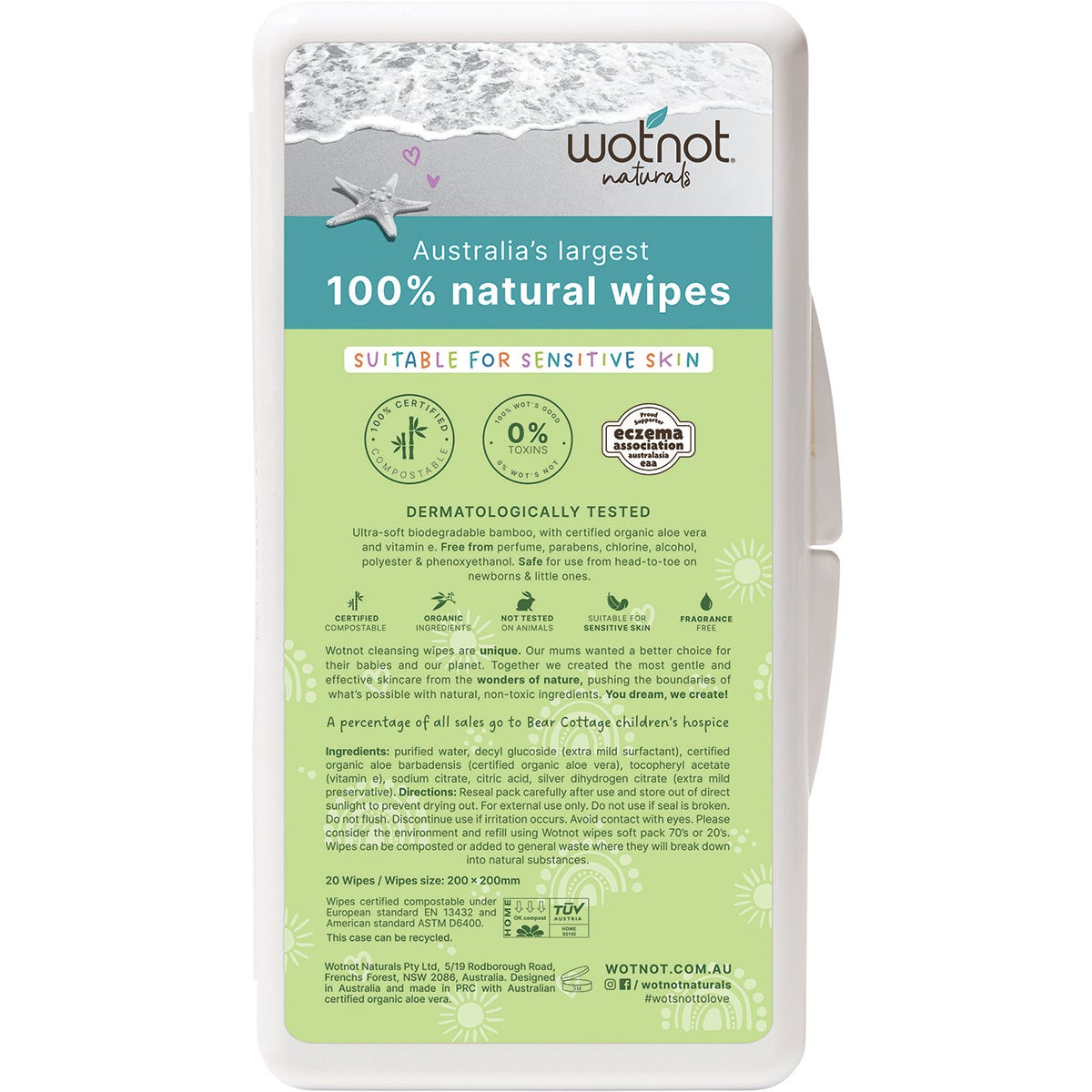 Natural Baby Wipes with Case 20pk